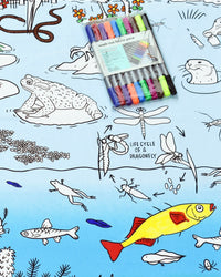 EatSleepDoodle Colour-In Tablecloth - Pond Life