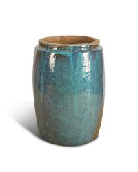 'Mykonos' Blue Grey Glazed Planter, Large