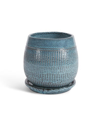 'Santorini' Light Blue Pot and Saucer