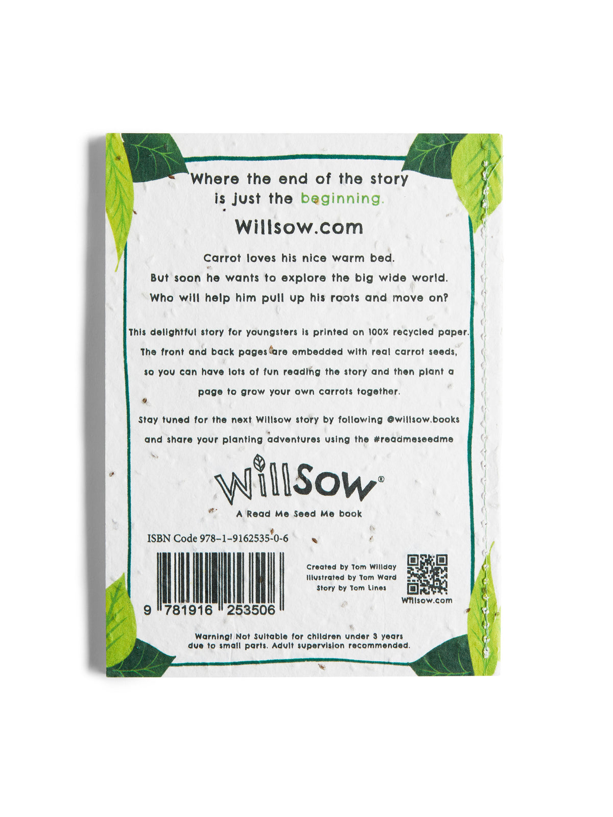 Willsow Plantable Book - The Carrot Who Was Too Big For His Bed
