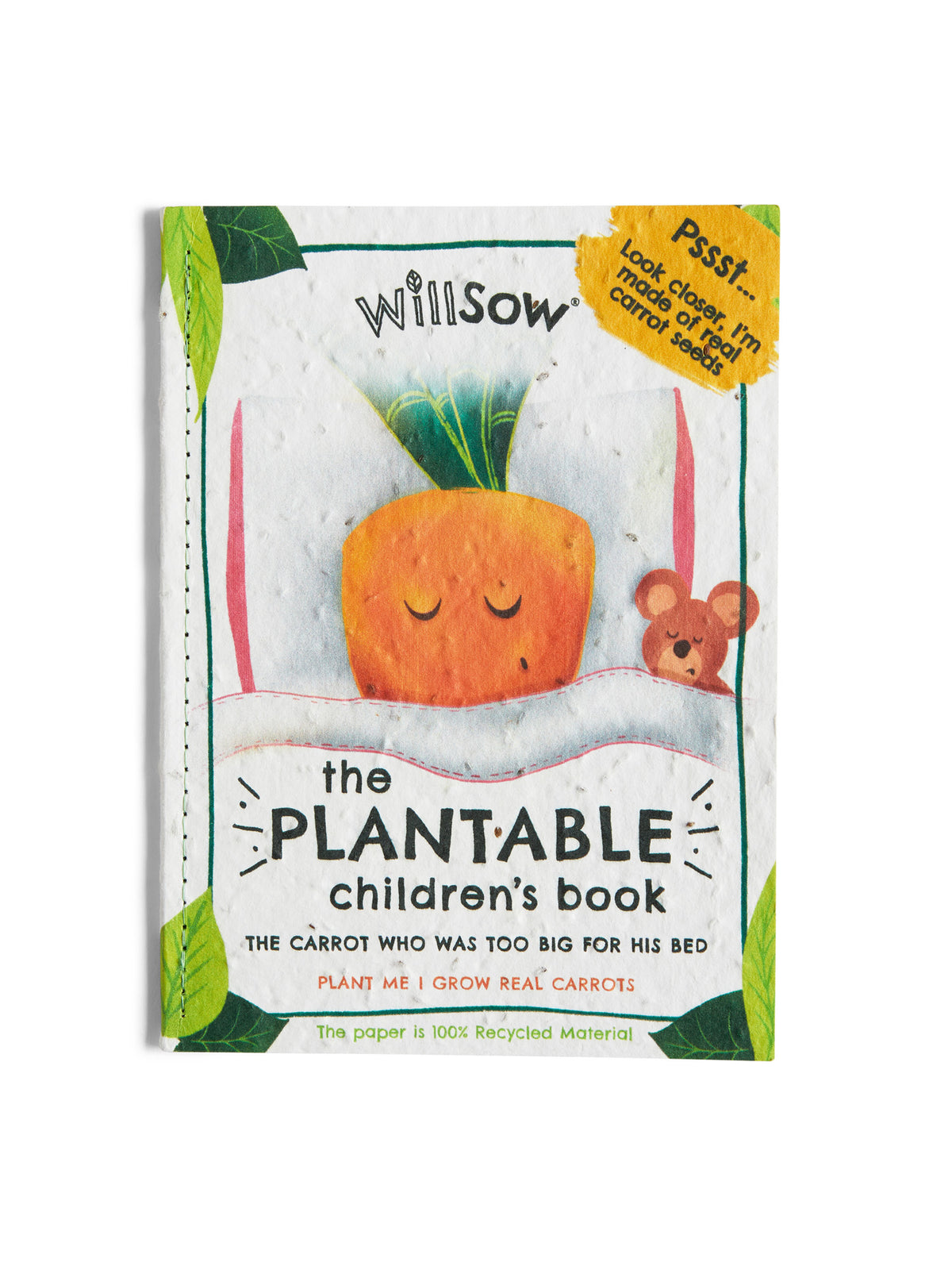 Willsow Plantable Book - The Carrot Who Was Too Big For His Bed
