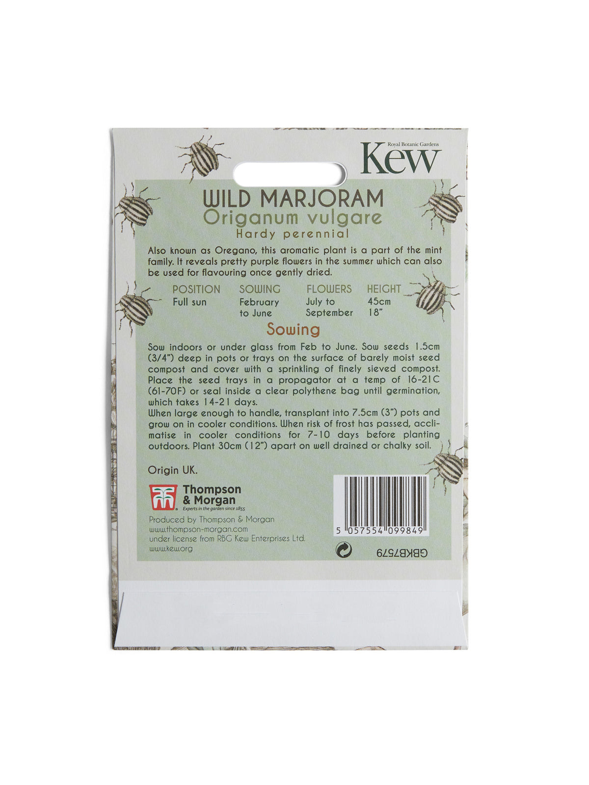 Kew Pollination Collection Wild Marjoram